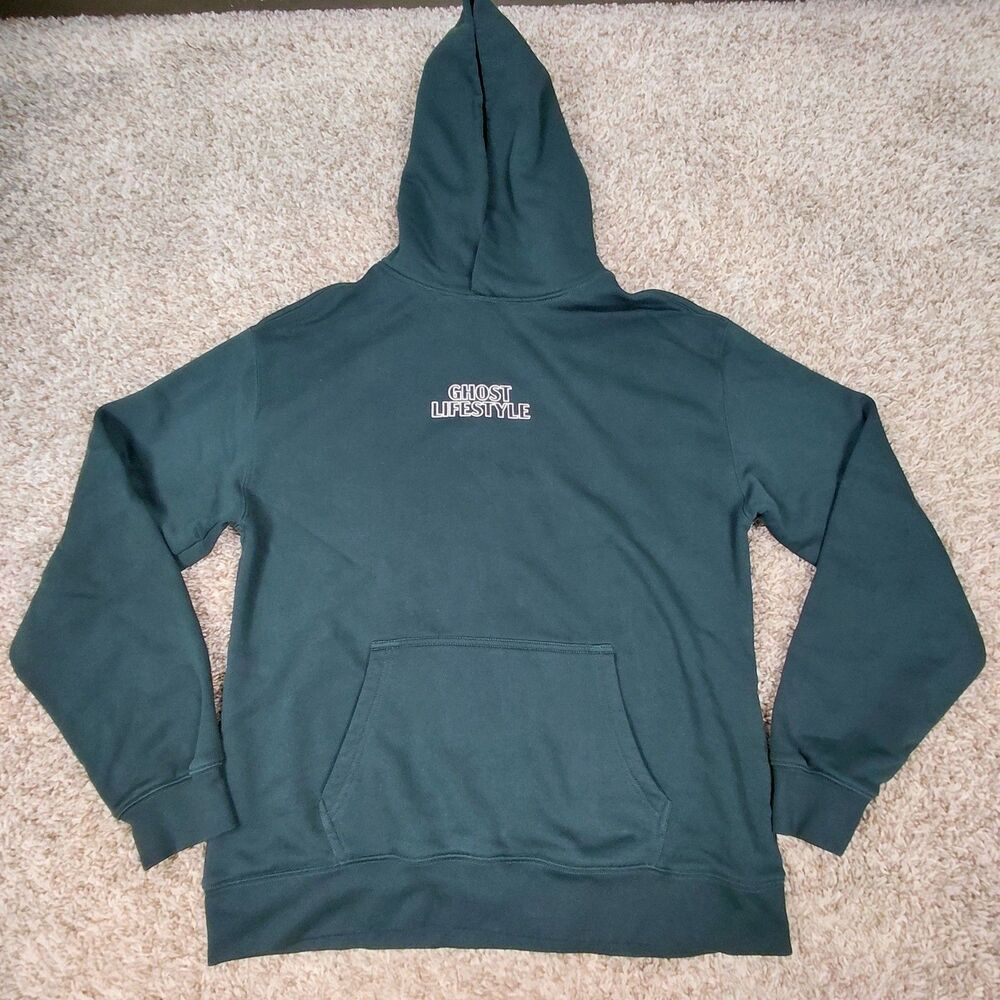 Ghost Lifestyle Energy Drink Hoodie Sweatshirt Mens Large Green Pullover